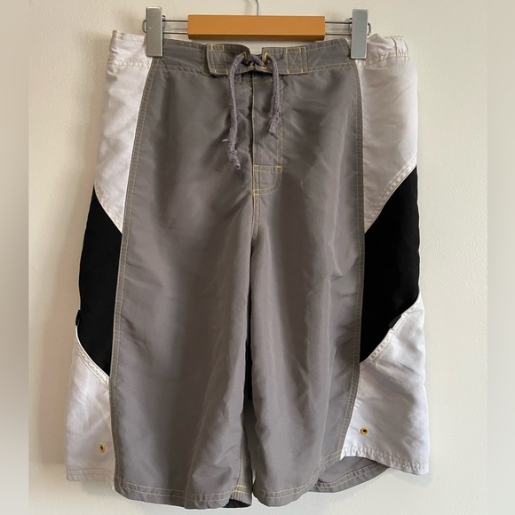 Green Dog Grey & Black  Men’s Swim Shorts - Picture 1 of 7